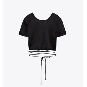 New ZARA NWOT Satin Effect Crop Top